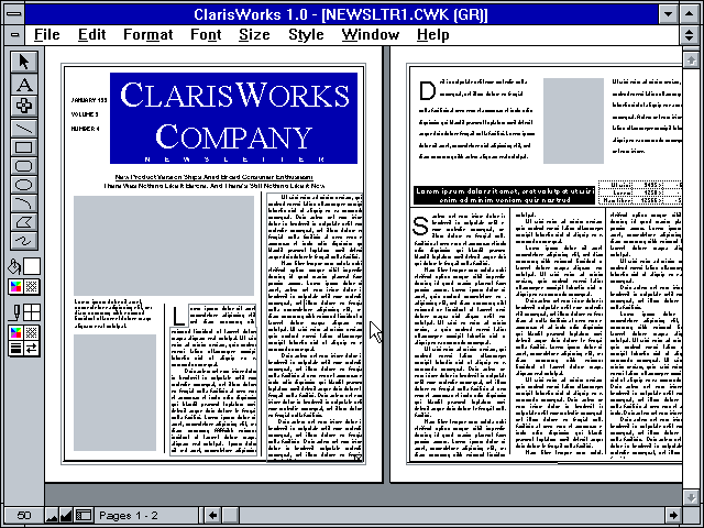 Claris Works 1.0 for Windows - Publishing